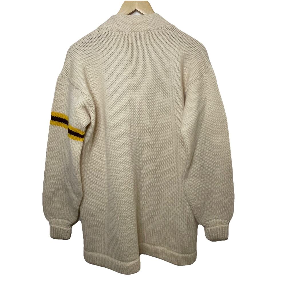 VTG 60s Letterman Cream Cardigan Varsity Letter Sweater Track Running Champs 42 - Picture 2 of 16